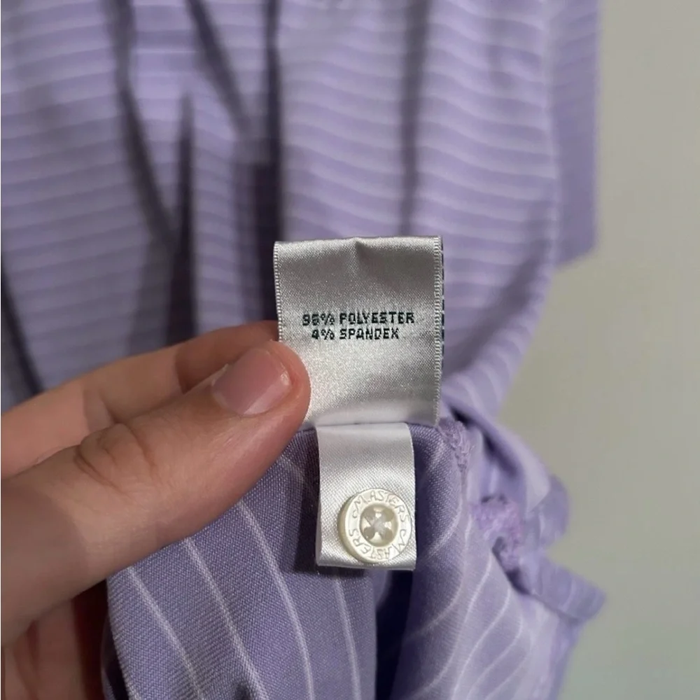 Masters Light Purple Polo with White Stripes - Picture 4 of 5